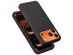 Capa Para Iphone 17 Pro Max Com Absorção De Impacto Na Cor Preto Líquido