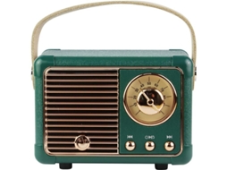 Caixa de Som Bluetooth Retro Portátil com USB TF AUX Verde S/MARCA