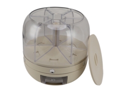 Dispensador De Grano Rotatório 6 Compartimentos Contêiner Hermético Para Arroz E Alimentos Secos Cozinha Branco