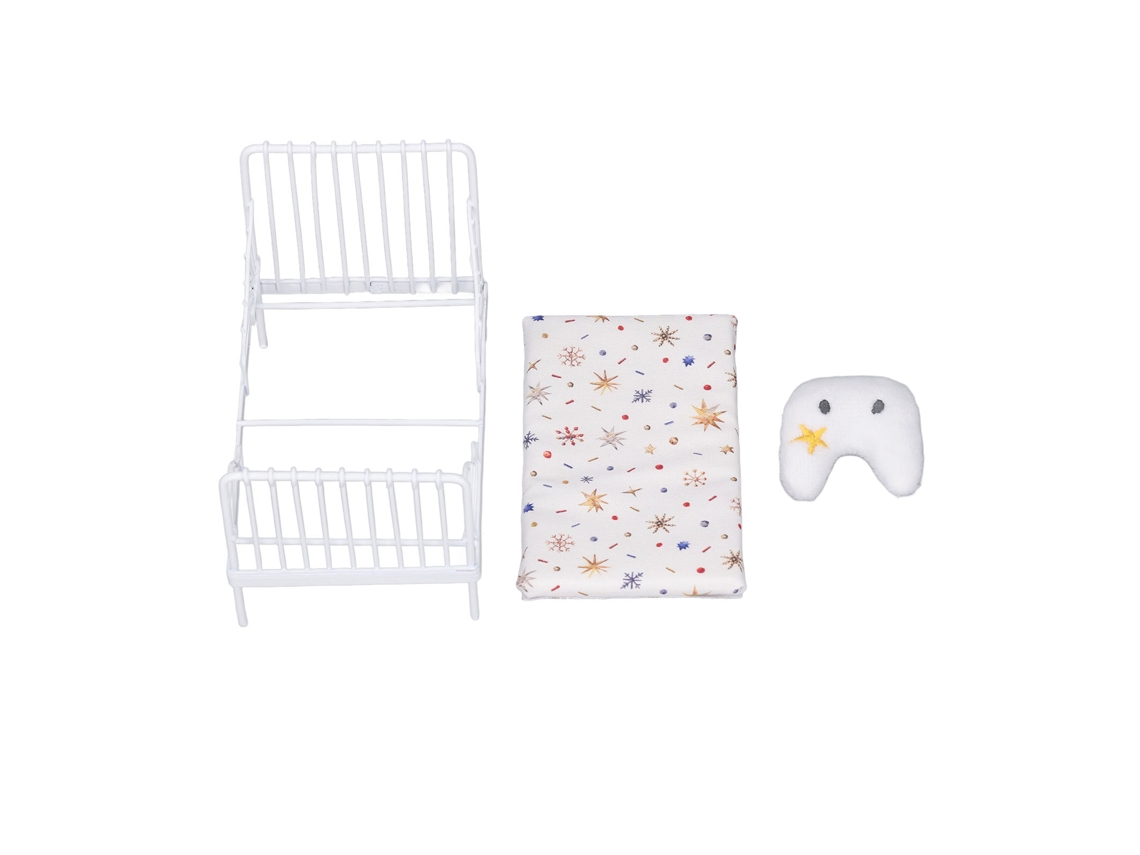 Mali cama Miniatura para Casinha de Bonecas Escala 1:12 Acessórios Móveis de Quarto Metal Branco
