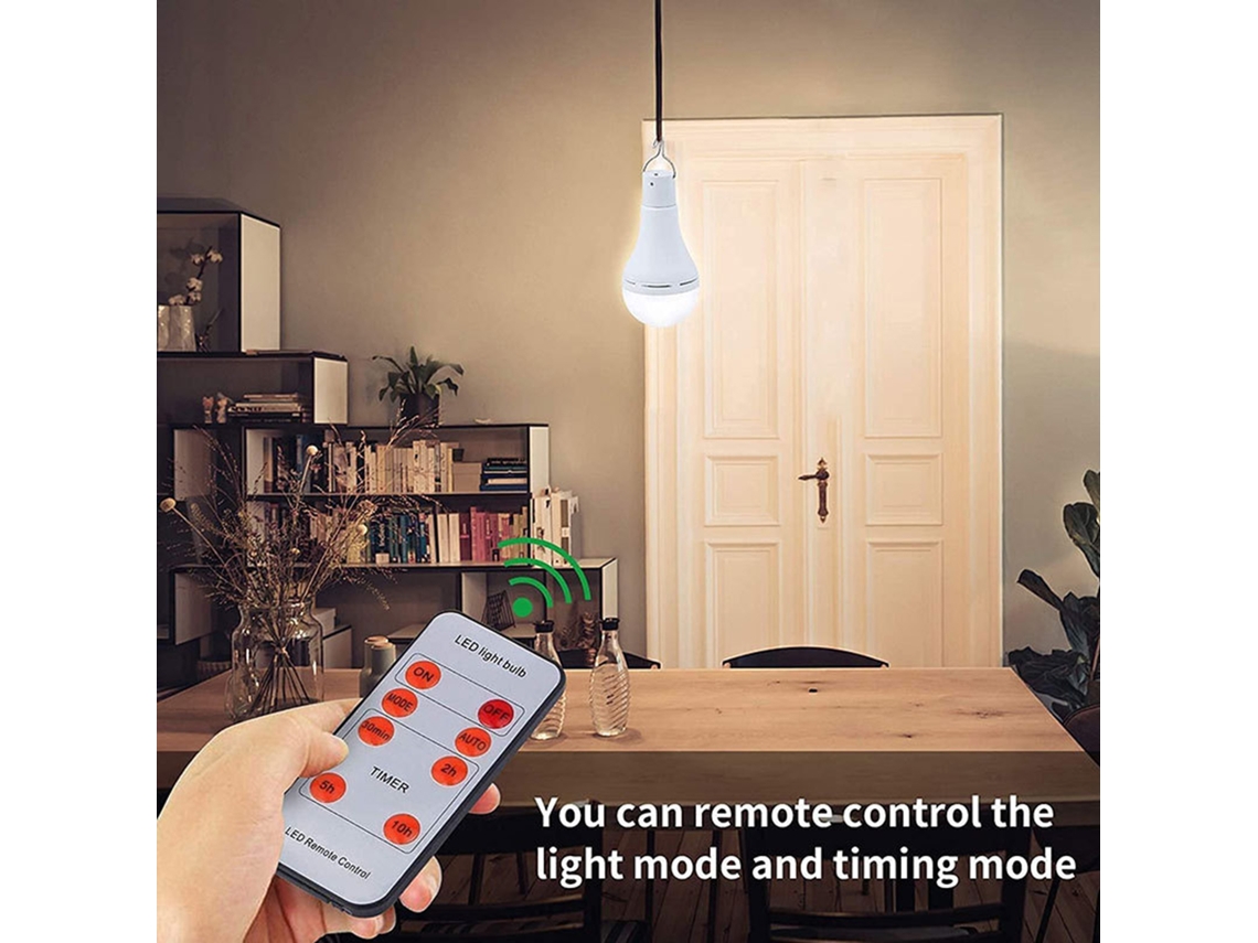 Lâmpada Led Solar Portátil Ip65 com Controle Remoto S/MARCA