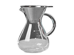 Xícara de café de vidro com filtro, resistente ao calor, para expresso, com escala graduada, para servir café, 600ml, Brilvibera