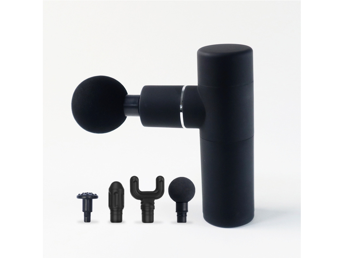 Pistola de massagem de plástico para atletas, terapia muscular, portátil, com ponta de titânio profunda.