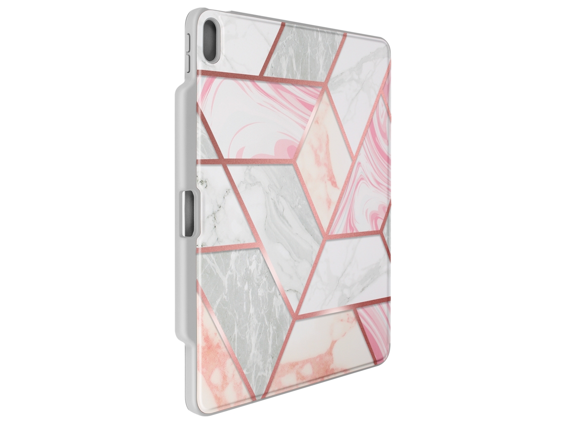 Mayaxess Capa Flip Para Ipad Air 13 2026 Antichoque Com Suporte De Vídeo Com Design Marmorizado Branco / Rosa