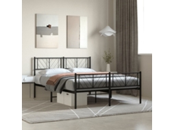 Estrutura De Cama Sem Colchão Com Pés 160x200 Cm Preto