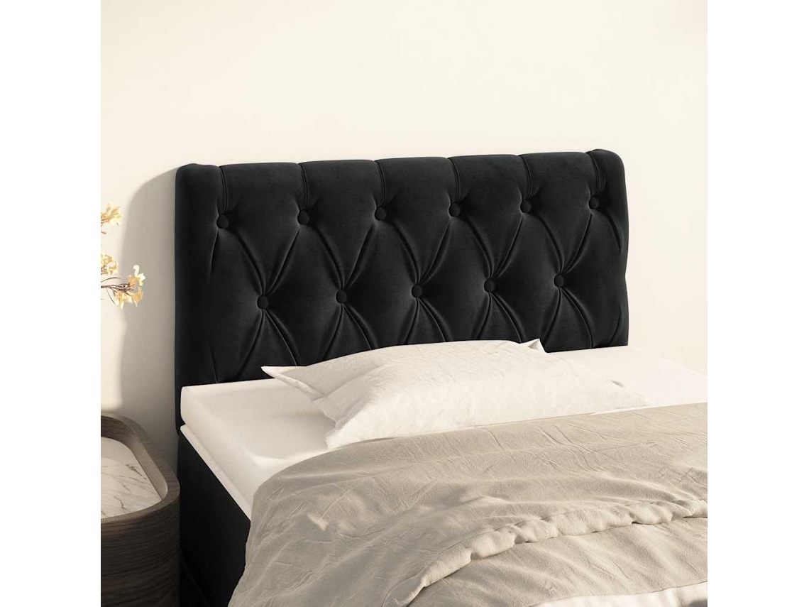 Vidaxl Cabeceira De Cama Veludo 80x7x78/88 Cm Preto
