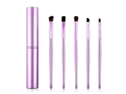 Pincéis De Maquiagem 5 Peças Bristas Sintéticas Macias Pincéis Cosméticos Portáteis Para Olhos Com Balde De Maquiagem