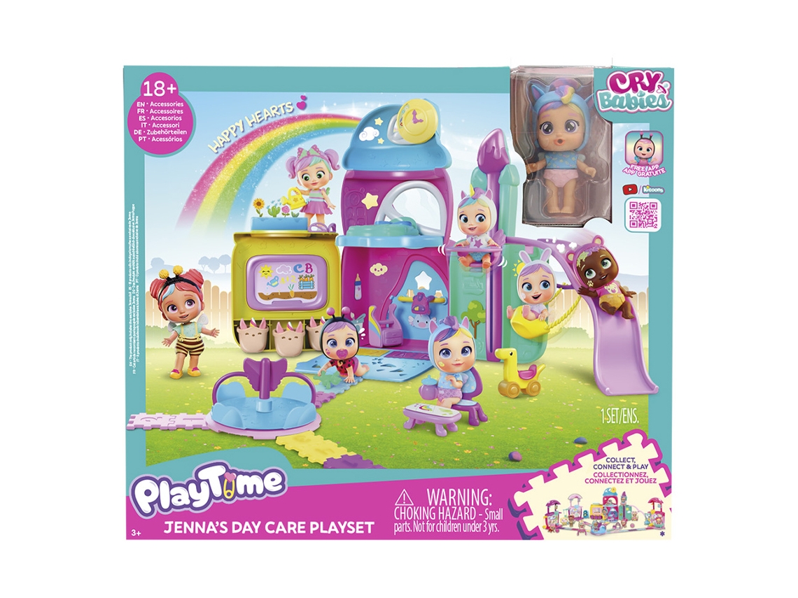 CRY BABIES Play Time Daycare Playset - Boneca Jenna CRY BABIES (Idade Mínima Recomendada: 3 Anos)