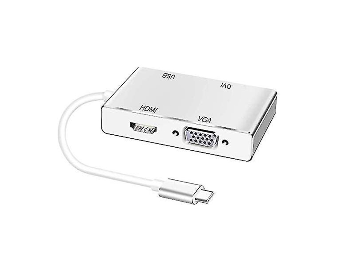 Adaptador Usb C para Hdmi Dvi Vga YIZHOOD Inf044 Branco