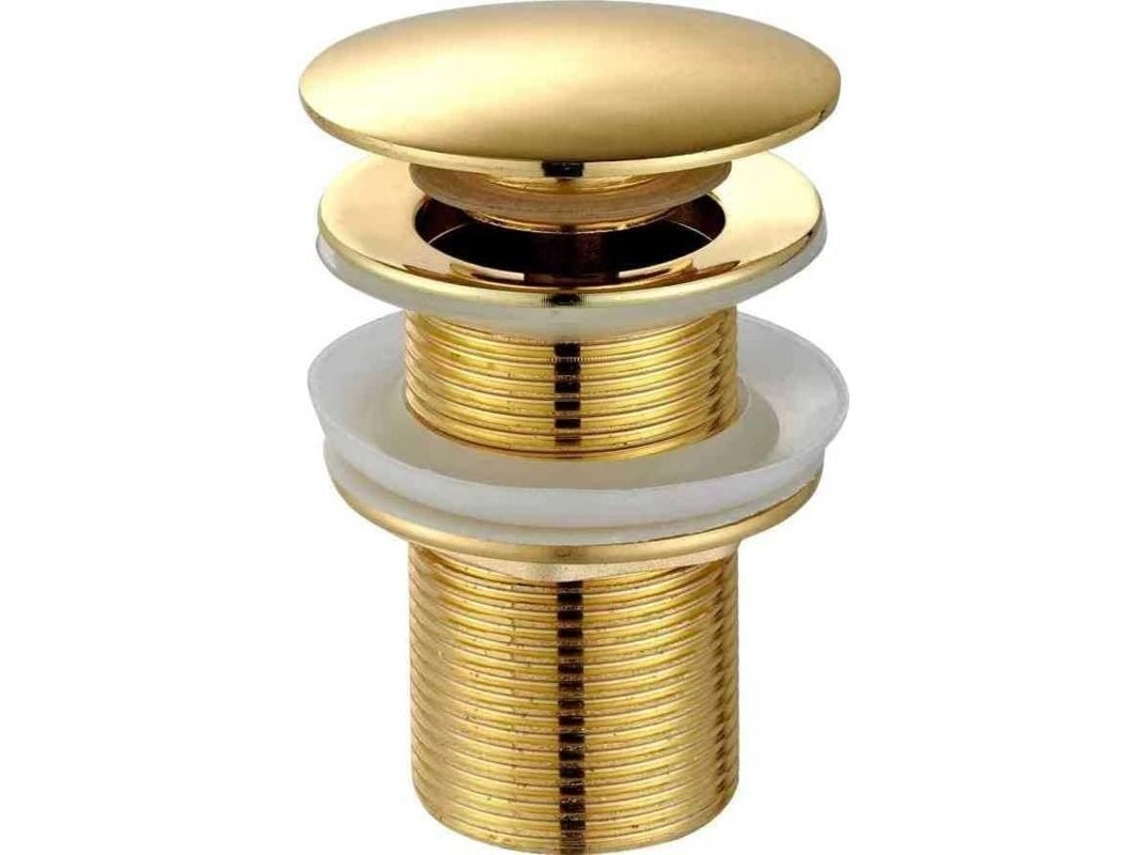 Bonde De Lavabo Pop Up Sem Transbordamento,tampa De Drenagem Com Cesto Filtro,ralo Para Pia De Banheiro Latão Dourado Btforus