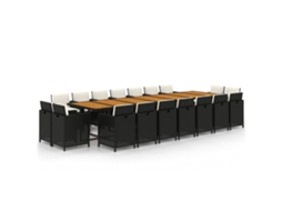 Garden Dining Set, Garden Dining Sets Vidaxl Preto Rattan / Vime (n/a)