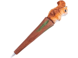 Caneta Esferográfica Artesanal Sewacc Em Formato De Esquilo, Com