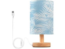 Luminária De Cabeceira Led Branca Em Formato Folha Palmeira, Ideal Para Quarto, Leitura Com Cúpula De Tecido, Base De