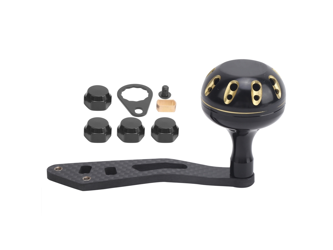 Manopla de Moeda de Pesca de Carbono Preto Ouro