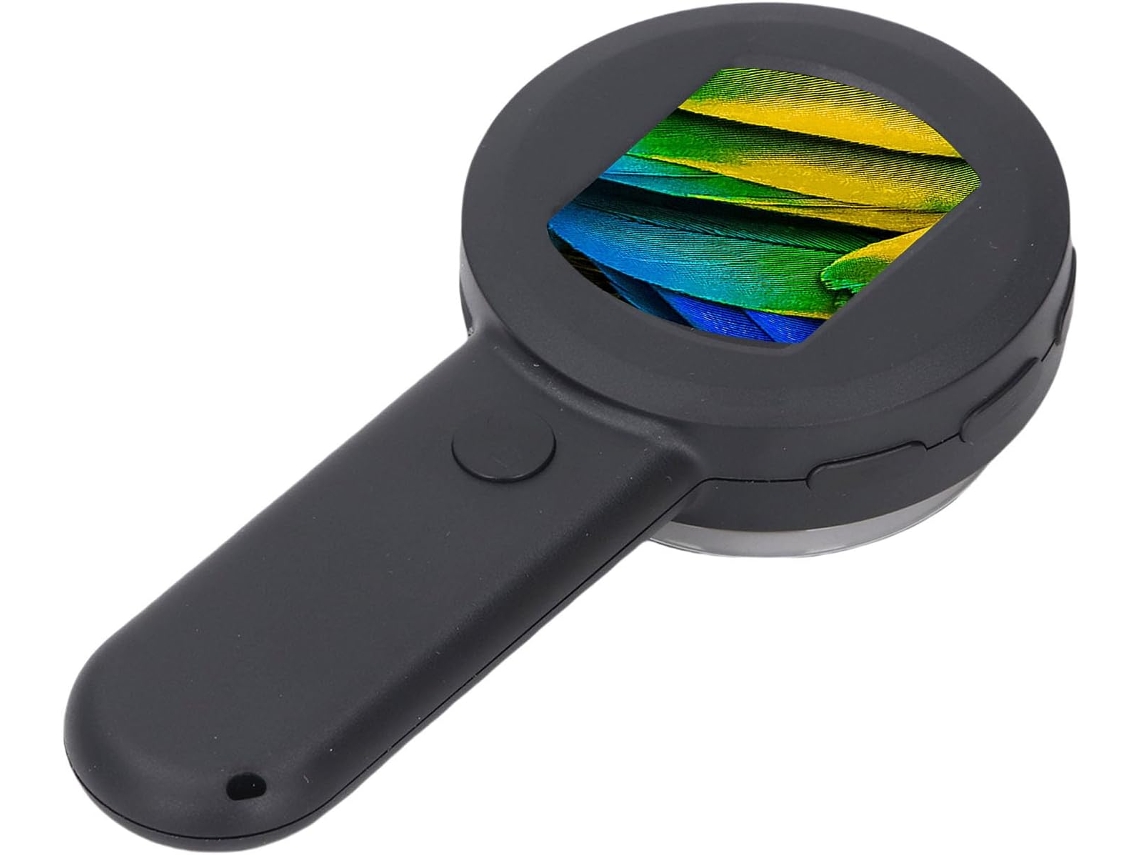 Microscópio Digital Portátil Com Ecrã De 2 Polegadas, Luz Led E Ampliação