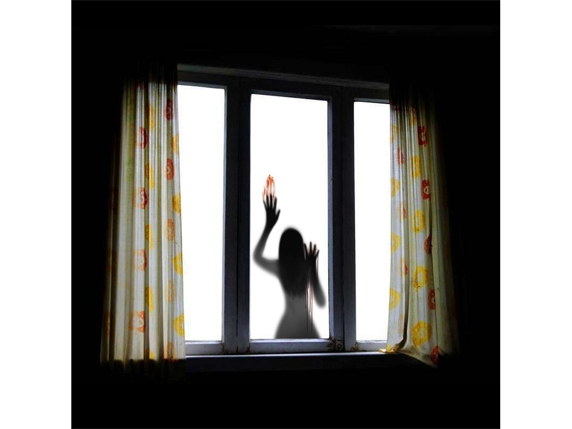 Adesivos De Halloween Com Impressões De Mão Sangrentas