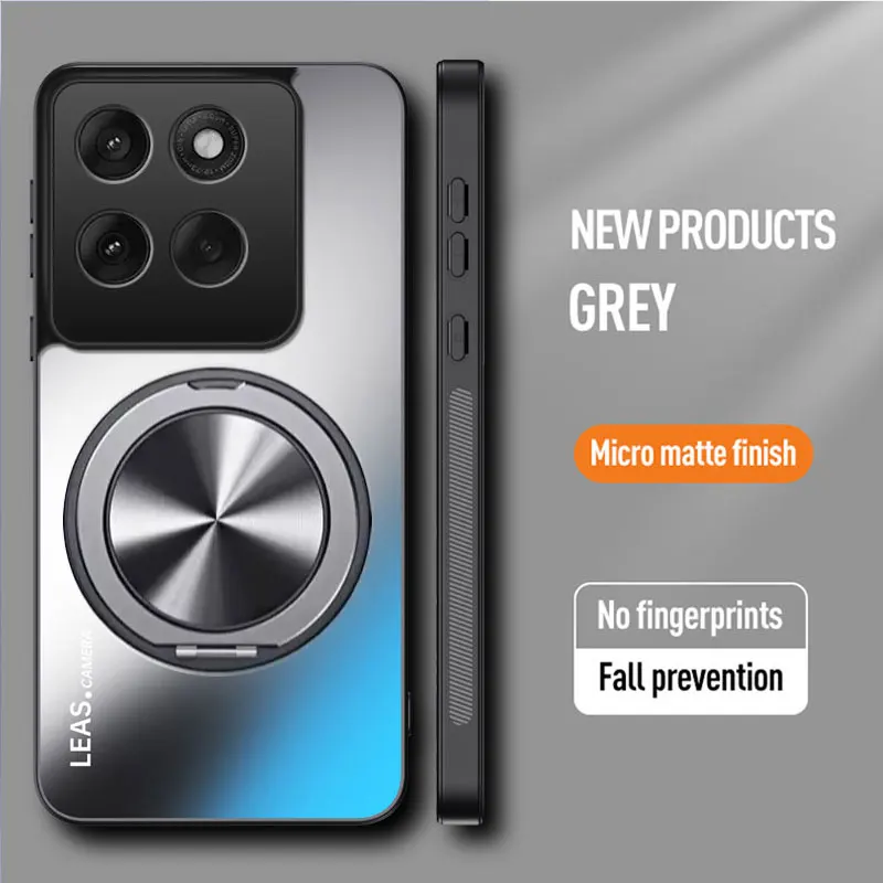 (cinza, Motorola Moto G86 Power) Capa Protetora Fosca Com Suporte Magnético E Estrutura À Prova De Choque