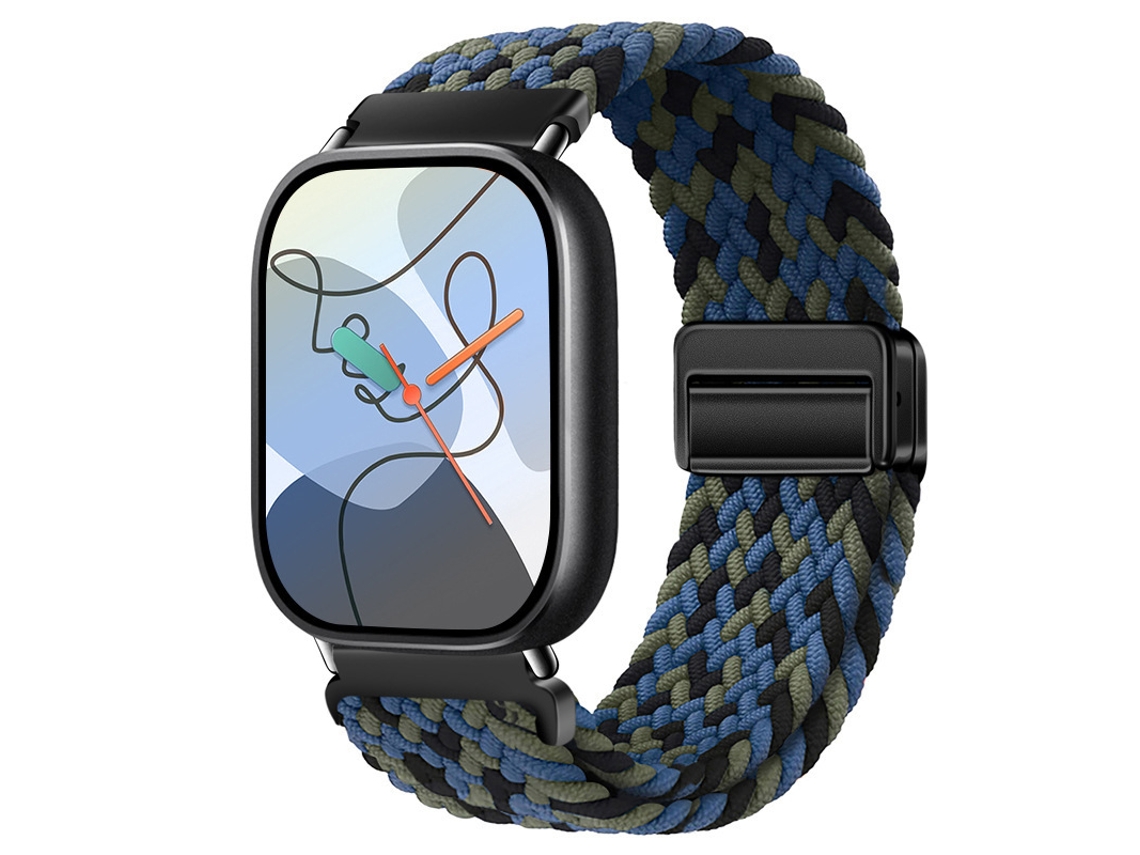 Pulseira De Nylon Trançado Com Fecho Magnético Para Xiaomi Band 10pro Huawei Fit 5-redmi Watch 6, Camuflada Azul, Para