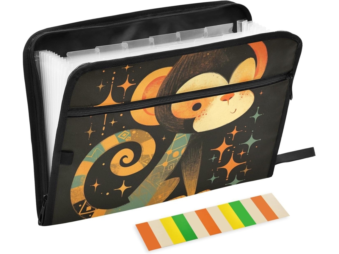 Pasta Expansível Com Divisórias, 13 Bolsos, Tamanho A4, Formato Carta Com Fecho De Zíper Materiais Escritório