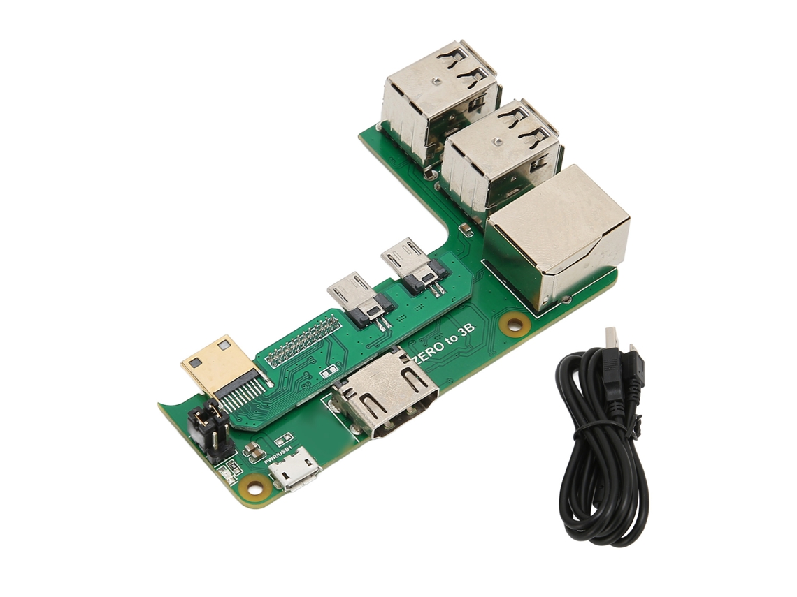 Placa De Expansão Para Raspberry Pi 2w A 3b Com 3 Portas Usb2.0 E Porta De Rede Rj45