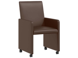 Conjunto 2 Cadeira De Jantar Vidaxl Castanho Couro Sintético (57 X 66 X 94 Cm)