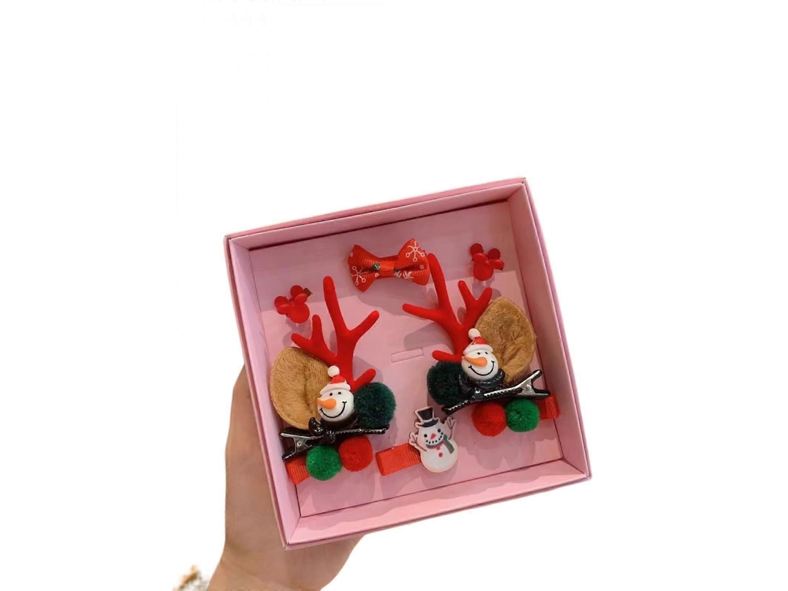 Lindo Acessório De Cabelo Com Pompom De Chifres, Perfeito Para O Natal, Em Uma Caixa De Presente. Hengjian