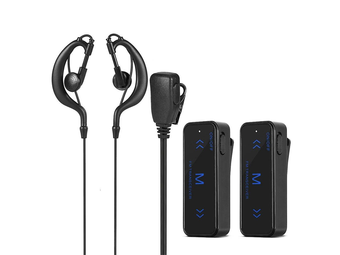 Kit Com 2 Mini Rádios Comunicadores FM Bidirecionais + Fones De Ouvido Carregamento Usb-aquaforge