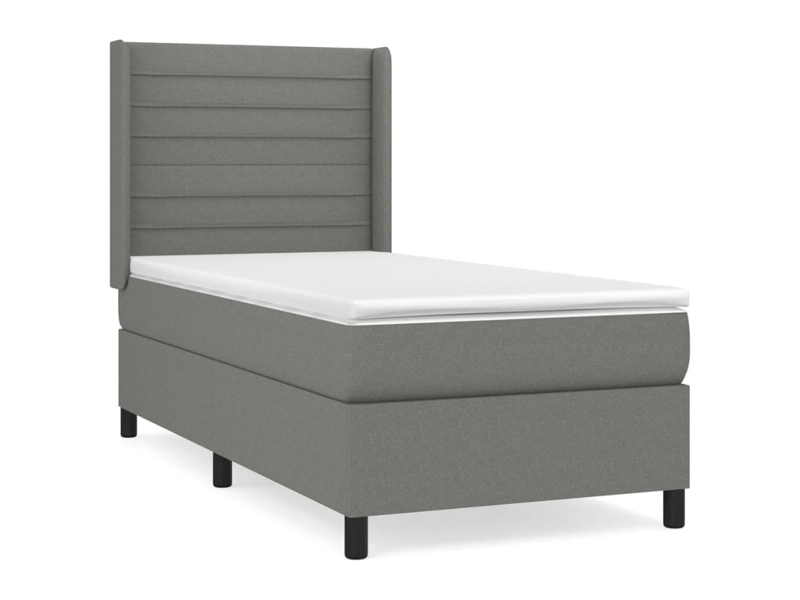 Cama com Molas/Colchão 80x200 Cm em Tecido Cinzento Escuro MAISON EXCLUSIVE
