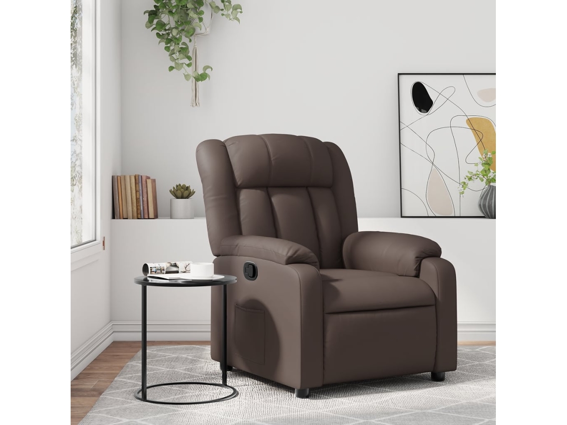 Vidaxl Poltrona Reclinável Couro Artificial Castanho