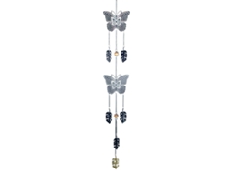 Borboleta de Suspensão e Metal Oriental 105X3X13Cm Cinza