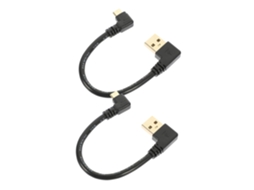 Cabo Micro Usb Plano De 2 Peças Com Conector Em Ângulo Reto Para