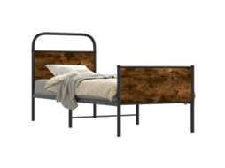 Bed Frame, Bed Frames Vidaxl Marrom Madeira Processada (75 X 190 Cm)