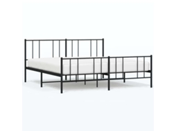Bed Frame, Bed Frames Vidaxl Preto Aço (193 X 203 Cm)