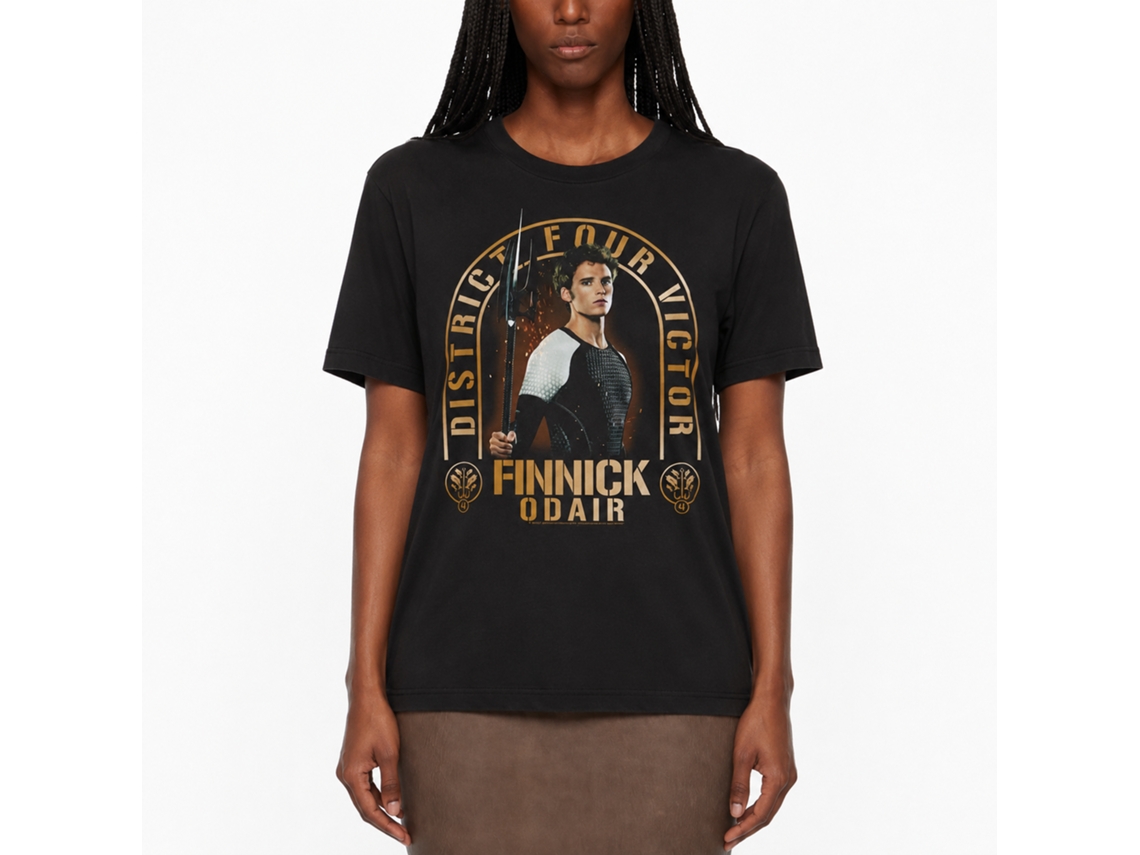 Rockinstone Hunger Games Movie District Four Victor Black Adult T-shirt Size:xxl