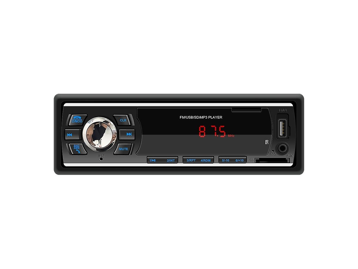 Reprodutor De Mp3 Automotivo 12v Bluetooth Viva Voz Rádio Fm Luz Colorida Aparelho De Som Automotivo Brilvibera