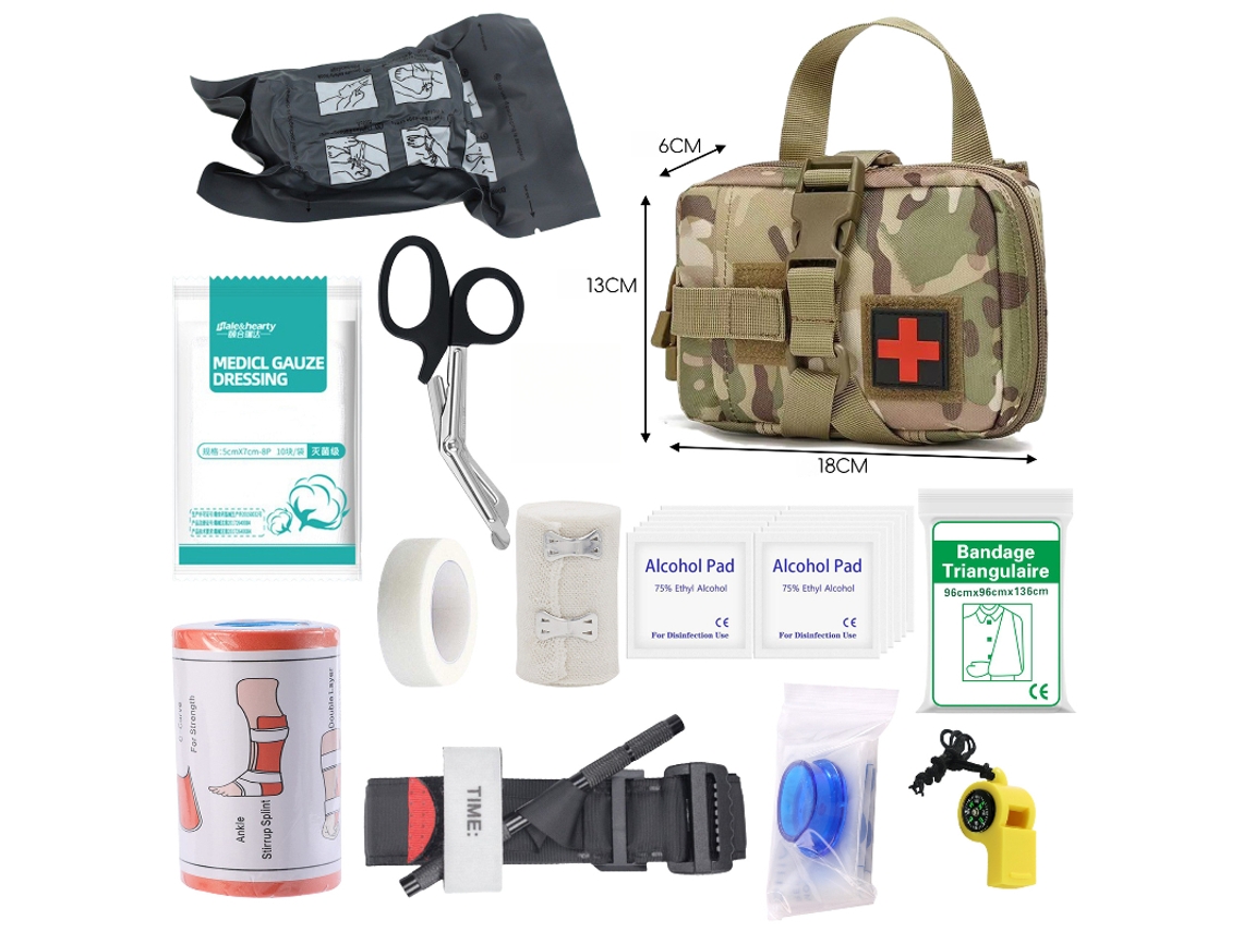 Kit De Emergência Equipamento Multifuncional De Sobrevivência Para Emergências Ao Ar Livre, Kit Tático De Primeiros Socorros Cuich (camuflagem)