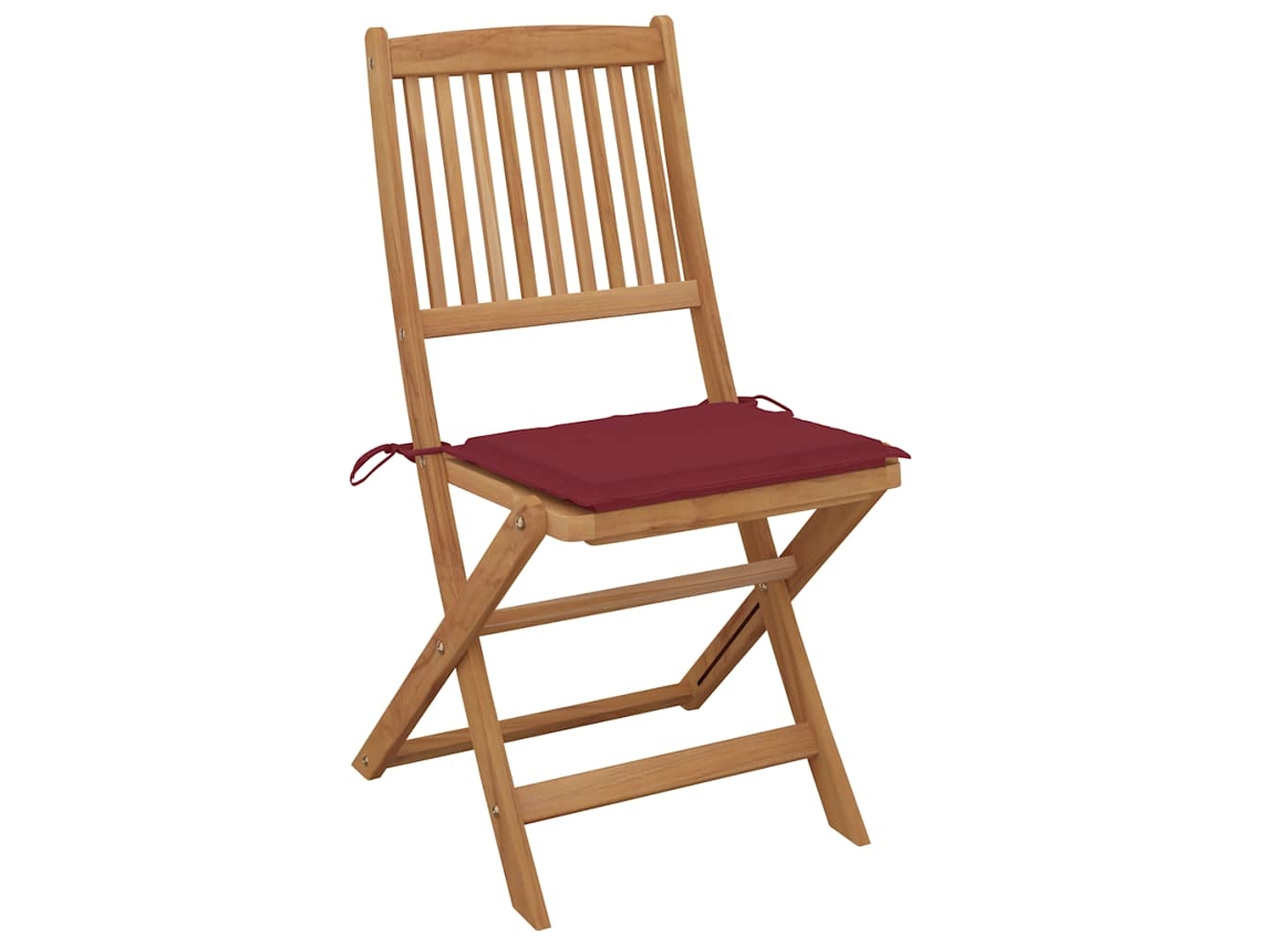 Maison Exclusive - Cadeiras De Jardim Dobráveis C/ Almofadões 4 Pcs Acácia Maciça