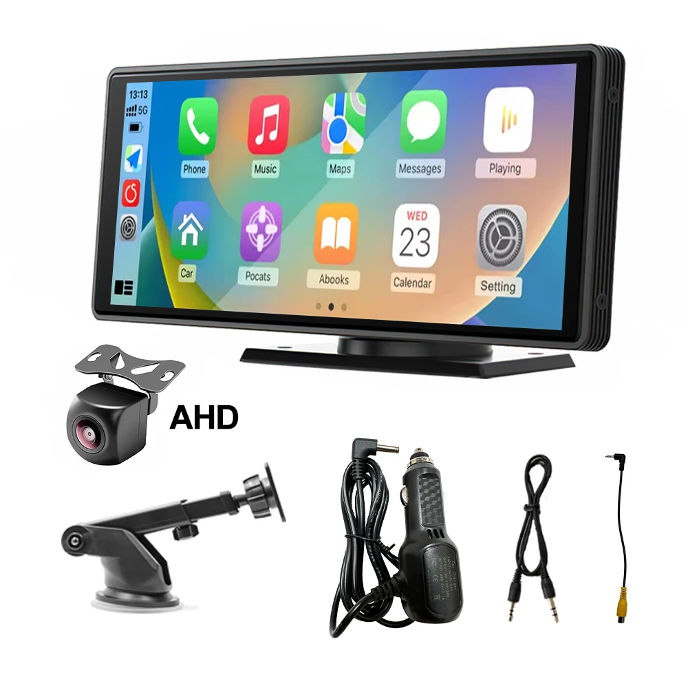 (carplay-auto-ahd) Sistema Multimídia Portátil Para Carro Com Câmera De Ré Carplay Sem Fio De 10,26 Polegadas.