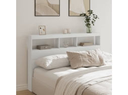 Vidaxl Armário De Cabeceira Com Luzes Led 160x17x102 Cm Branco
