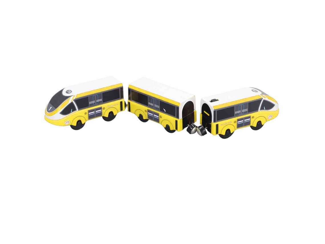 Conjunto De Trem Magnético Para Crianças Com Trilhos Interativo Educativo Desenvolve Imaginação Espacial Amarelo