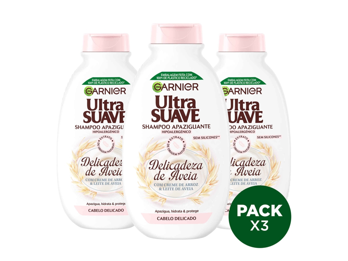 Champô Ultra Suave Delicadeza de Aveia GARNIER emb. 3 x 600 ml