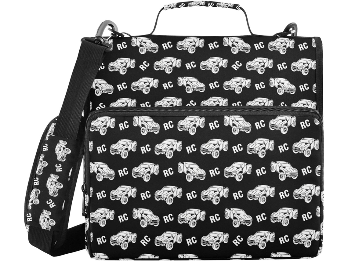Organizador de massa com zíper e alça, capacidade de 3,8 cm, 1,5 dobras, 3 compartimentos no formato de lápis e massa.
