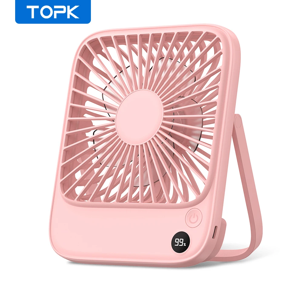 (rosa 5000mah) Mini Ventilador Portátil Ultrafino De 5000mah Com Usb