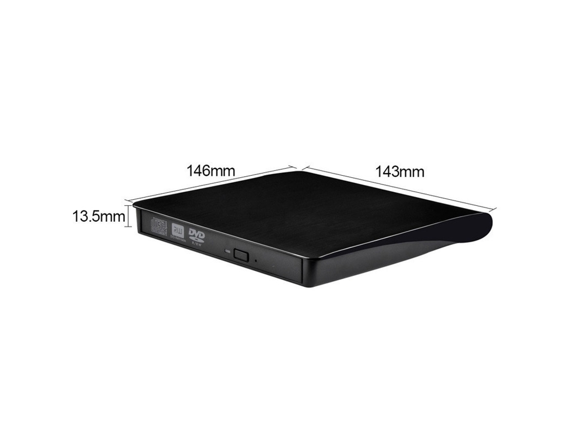 Unidade de Cd/Dvd e Gravador de Dvd Externo Usb 3.0, Preto, ZYBLSSBB