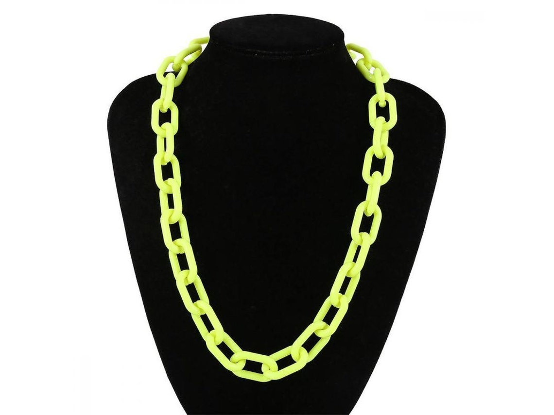 2026 colgante de Collar de Acrílico Geométrico Exagerado para Mujer 24 Pulgadas Cor Fluorescente