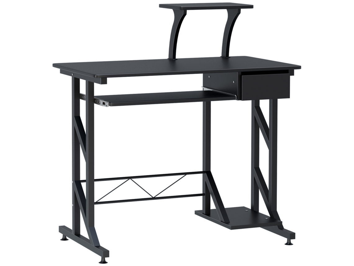 Mesa para Computador Mdf e Metal Cor Preto 90x50x95 cm Homcom