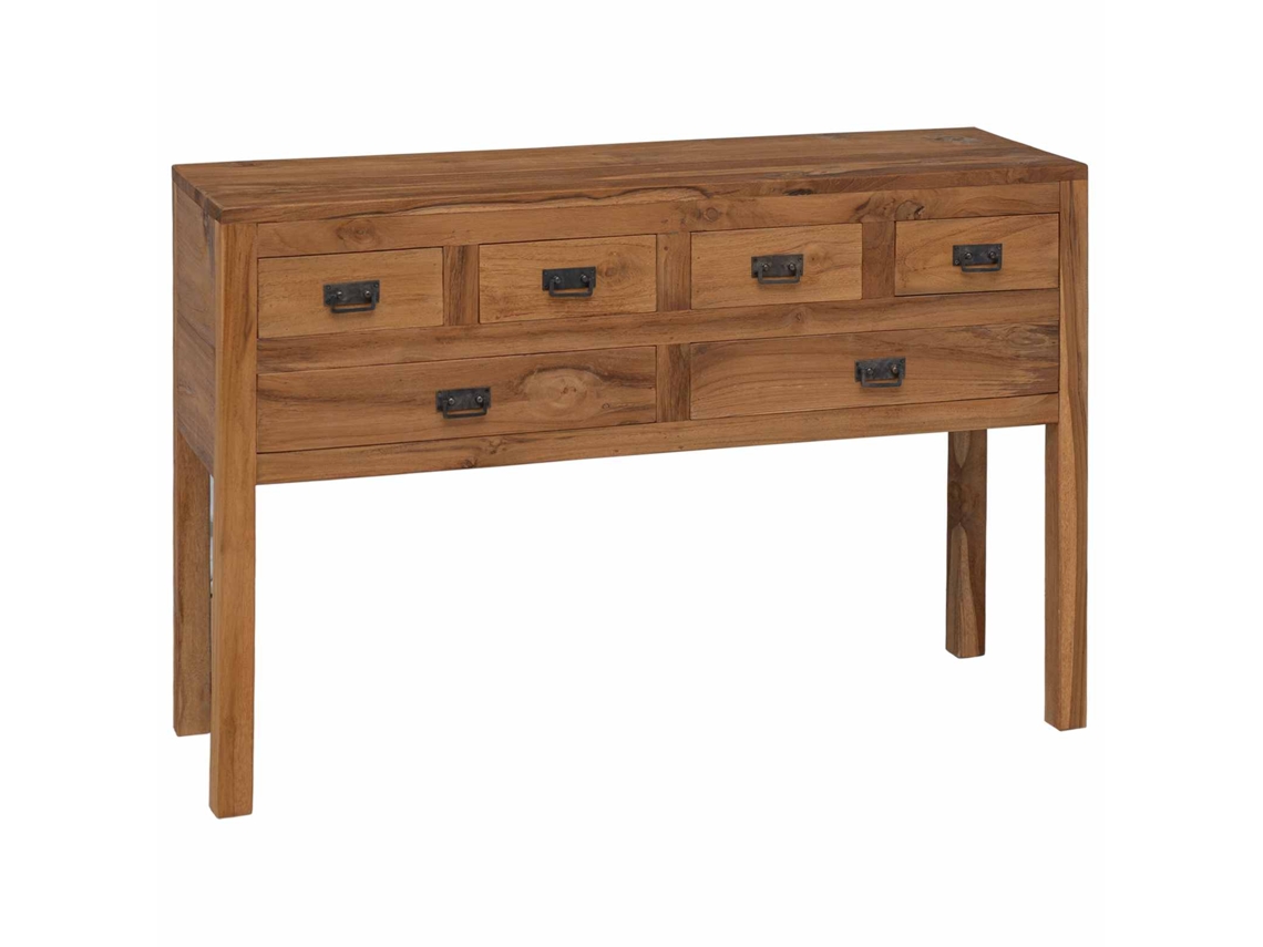 Vidaxl Buffet Natural 110 X 35 X 75,5 Cm Madeira De Teca Sólida