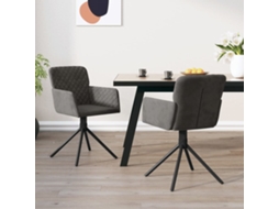 Vidaxl Cadeiras De Jantar Giratórias 2 Pcs Veludo Cinzento-escuro