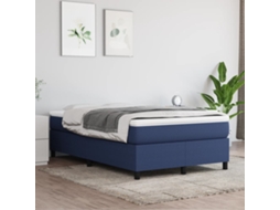 Cama Com Molas/colchão 120x200 Cm Tecido Azul