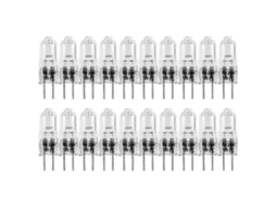 Rebe 20 Lâmpadas Halógenas G4, 20w 12v, Base de 2 Pinos, Luz Branca Quente 2700k, para Cozinha, Iluminação Residencial